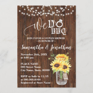 Invitation Nous faisons bbq couple douche tournesol mariage c