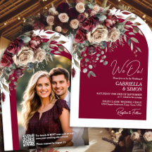 Nous faisons Burgundy Rose QR Code & Photo Arch Ma