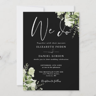 Invitation Nous faisons de la verdure Fleurs de mariage noir
