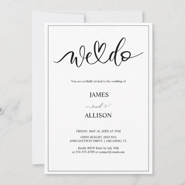 Invitation nous faisons Elegant Minimaliste Simple Mariage (Devant)