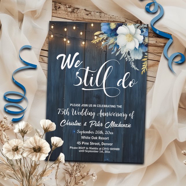 Invitation Nous Faisons Encore 75ème Anniversaire Mariage Lum (Créateur téléchargé)