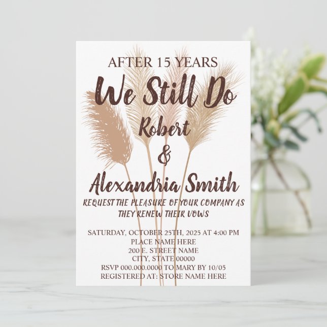 Invitation Nous Faisons Encore Mariage Anniversaire Renouvell (Debout devant)