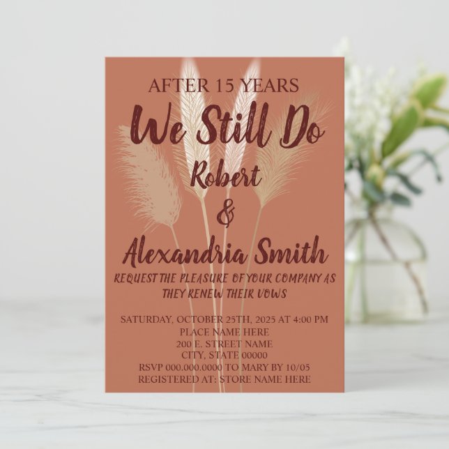Invitation Nous Faisons Encore Mariage Anniversaire Renouvell (Debout devant)