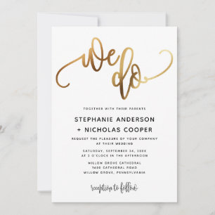 Invitation Nous Faisons Gold Lovely Script Typographie Mariag