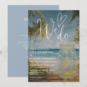 Invitation Nous faisons la fête Mariage Code QR Bocal Palmier