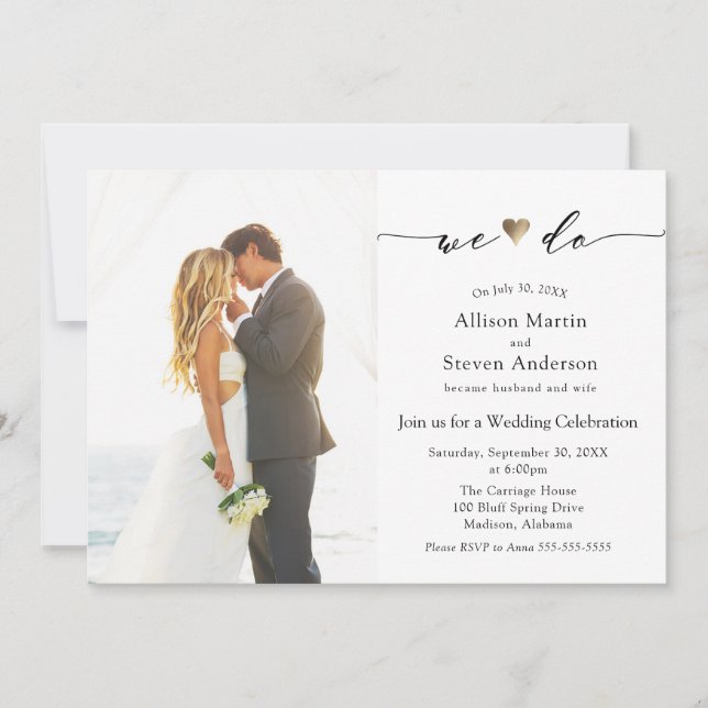 Invitation Nous Faisons La Réception De Mariage (Devant)