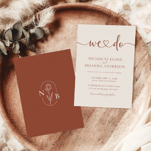 Invitation Nous faisons minimaliste Mariage en terre cuite Mo