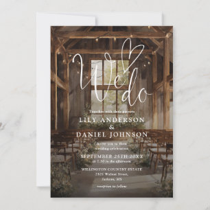Invitation Nous faisons Rustique Bohème Grange Guirlandes Lum