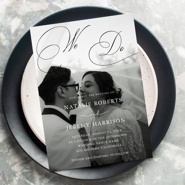 Invitation Nous faisons Script 2 Photos QR Code Mariage Décon (Créateur téléchargé)