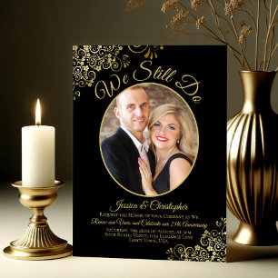 Invitation Nous Faisons Toujours Black & Gold Mariage Vow Ren