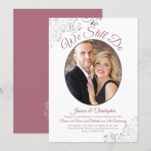 Invitation Nous faisons toujours Dusty Rose & White Mariage V