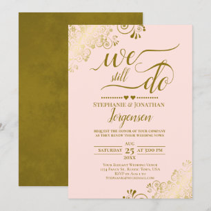 Invitation Nous Faisons Toujours Élégant Blush Rose & Gold Vo