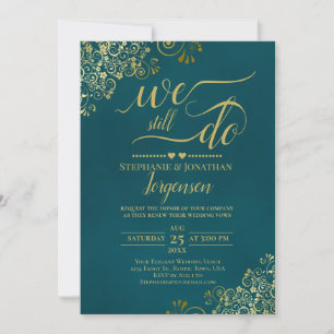 Invitation Nous faisons toujours Élégant Sarcelle foncé et Or