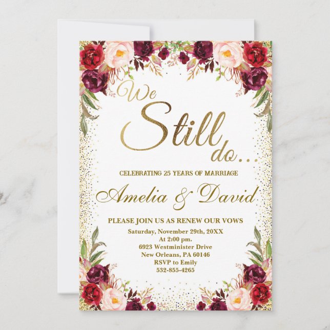 Invitation Nous Faisons toujours invitation, Vow Renouvelleme (Devant)