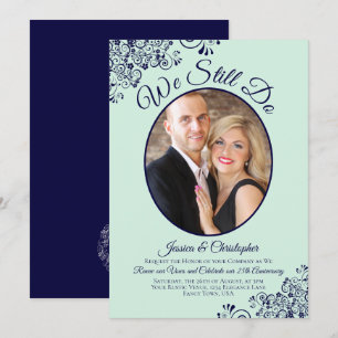 Invitation Nous faisons toujours Marine Blue & Mint Mariage V