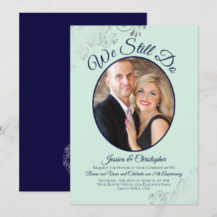Invitation Nous faisons toujours Mint Green & Navy Mariage Vo