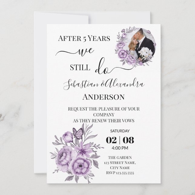 Invitation Nous faisons toujours Renouveler les Vows Mariage  (Devant)