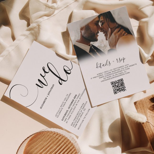 Invitation Nous faisons un budget de photo de mariage Code QR (Créateur téléchargé)