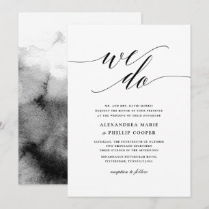 Invitation Nous faisons un simple Mariage noir et blanc