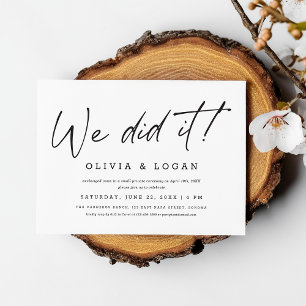 Invitation Nous l'avons fait ! Chic Écriture Moderne Mariage