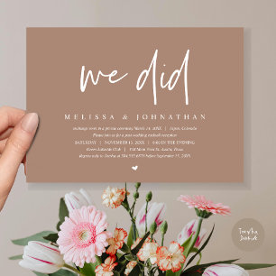 Invitation Nous l'avons fait, Mariage en fuite, Fête, Moderne