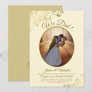 Invitation Nous l'avons fait ! Réception de mariage Crème d'i
