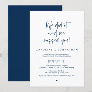 Invitation Nous l'avons fait, vous nous avez manqué, Bleu Mar