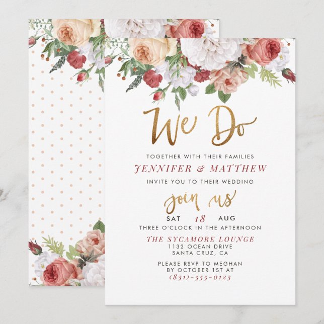 Invitation Nous le faisons| Script de style et Mariage de Ros (Devant / Derrière)