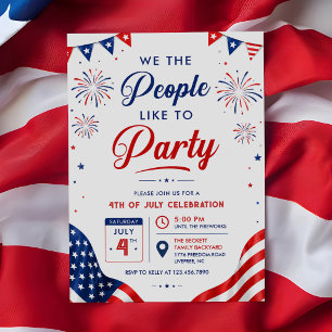 Invitation Nous Les Gens Aiment Faire La Fête Le 4 Juillet