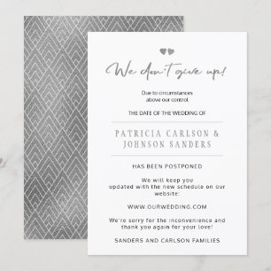 Invitation Nous n'abandonnons pas l'annonce de mariage report