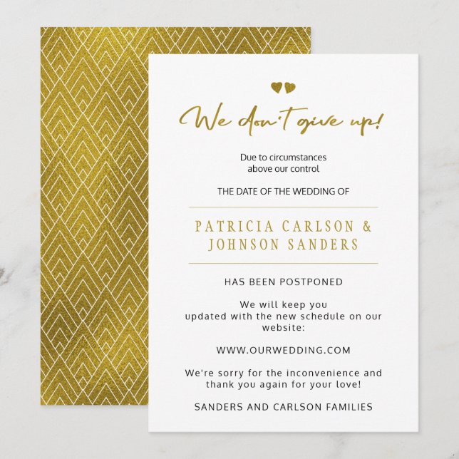 Invitation Nous n'abandonnons pas l'annonce de mariage report (Devant / Derrière)