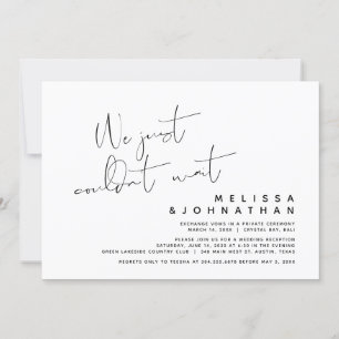 Invitation Nous n'avons pas pu attendre, Mariage Élopement Mo
