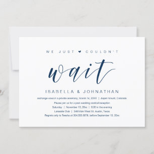 Invitation Nous n'avons pas pu attendre, Mariage Fuite de Cér