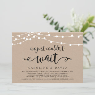 Invitation Nous ne pouvions pas attendre, Mariage Elopement