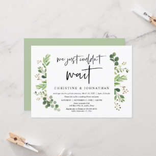 Invitation Nous ne pouvions pas attendre, Mariage Elopement