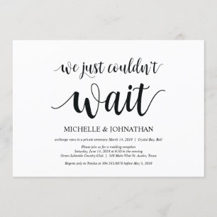 Invitation Nous ne pouvions pas attendre, Mariage Elopement I