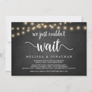 Invitation Nous ne pouvions pas attendre, Mariage Elopement I