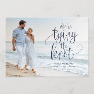 Invitation Nous Nouons Le Nœud Enregistrer La Date De Mariage