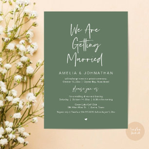 Invitation Nous nous marions, Dîner de Mariage en Fugue Danse