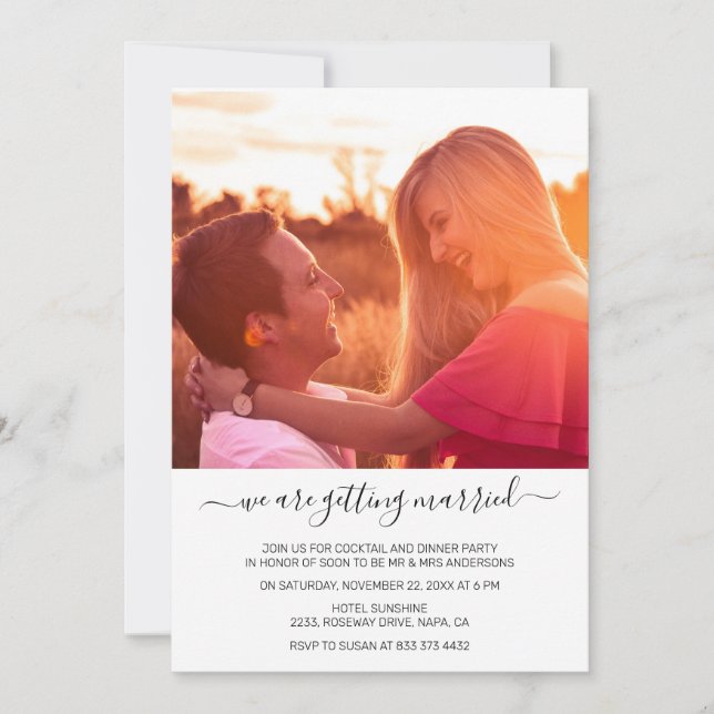 Invitation Nous Nous Marions Fiançailles Photo Personnalisé (Devant)