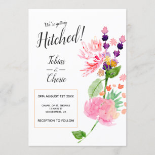Invitation Nous nous marions - Fleurs de mariage
