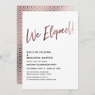 Invitation Nous Nous Sommes Éloignés ! Réception de mariage d