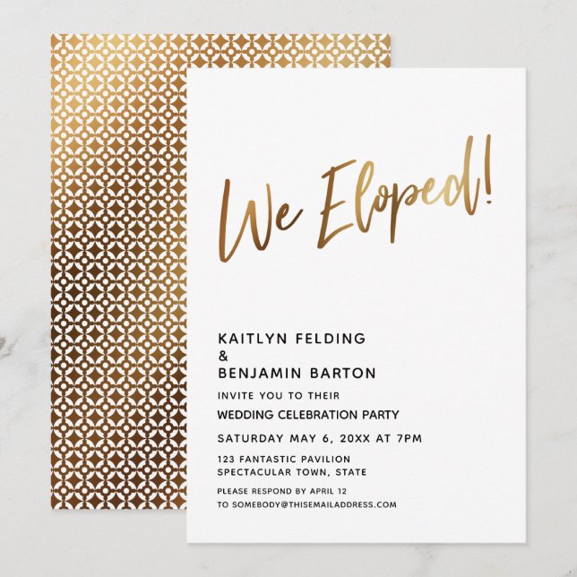 Invitation Nous nous sommes enfuis ! Célébration minimale en  (Devant / Derrière)