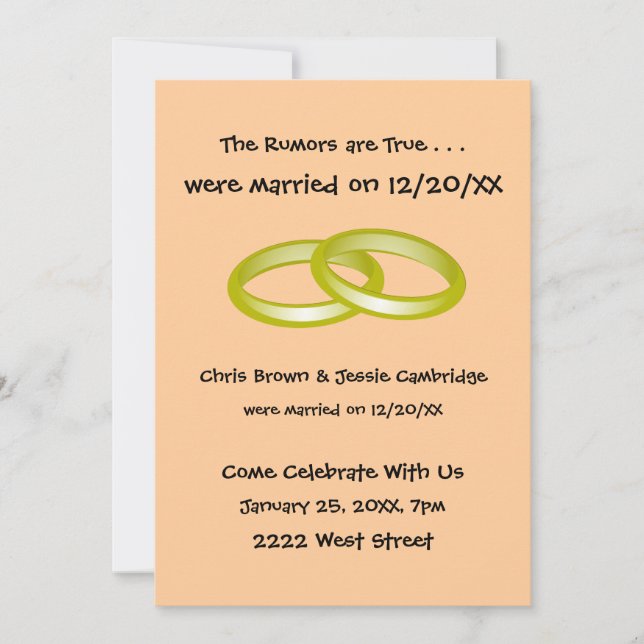 Invitation Nous nous sommes enfuis en voyage de noces ! invit (Devant)