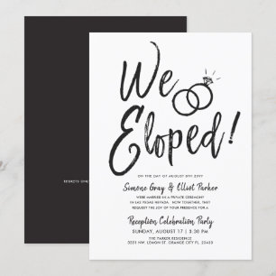 Invitation Nous nous sommes enfuis Fête de mariage minimali