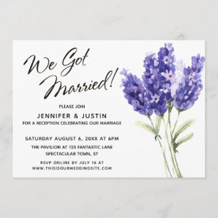 Invitation Nous nous sommes mariés Aquarelle Fleurs de Lavand