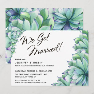 Invitation Nous nous sommes mariés avec des succulentes à l'a