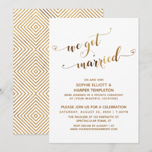 Invitation Nous nous sommes mariés Célébration d'après-mariag