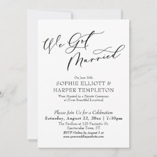 Invitation Nous Nous Sommes Mariés Joli, Simple Réception Seu