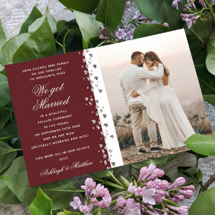 Invitation Nous Nous Sommes Mariés Parties scintillant Coeur
